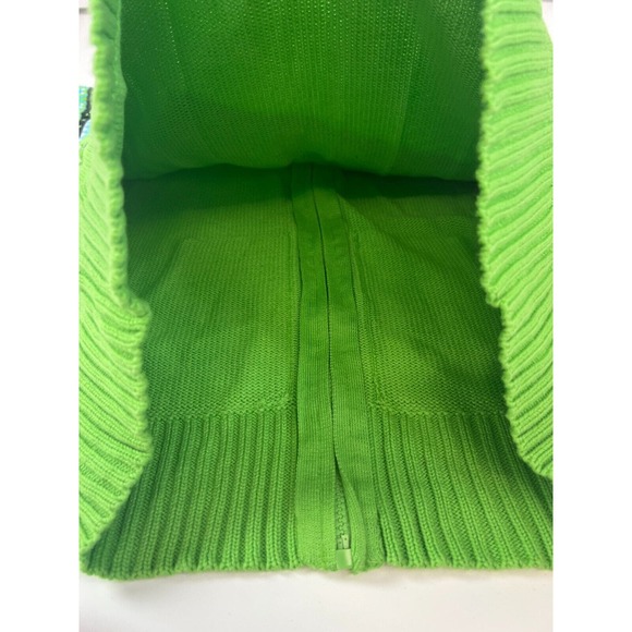 Quacker Factory Women's Green Long Sleeve Full Zip Ski Snow Motif Sweater M - Picture 10 of 16